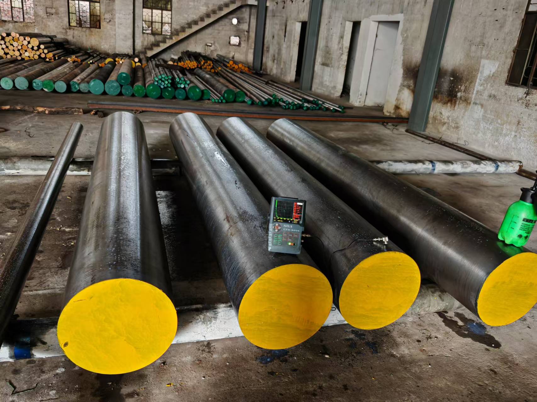 UT ultrasonic inspection on round bars